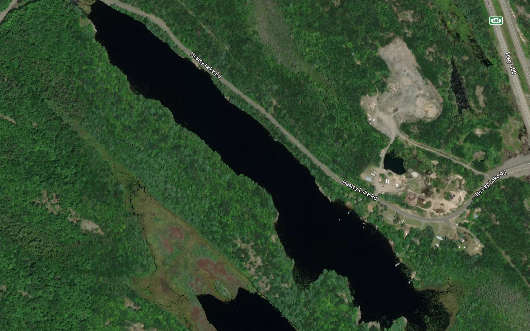 Satellite map of the Hellangone Lake