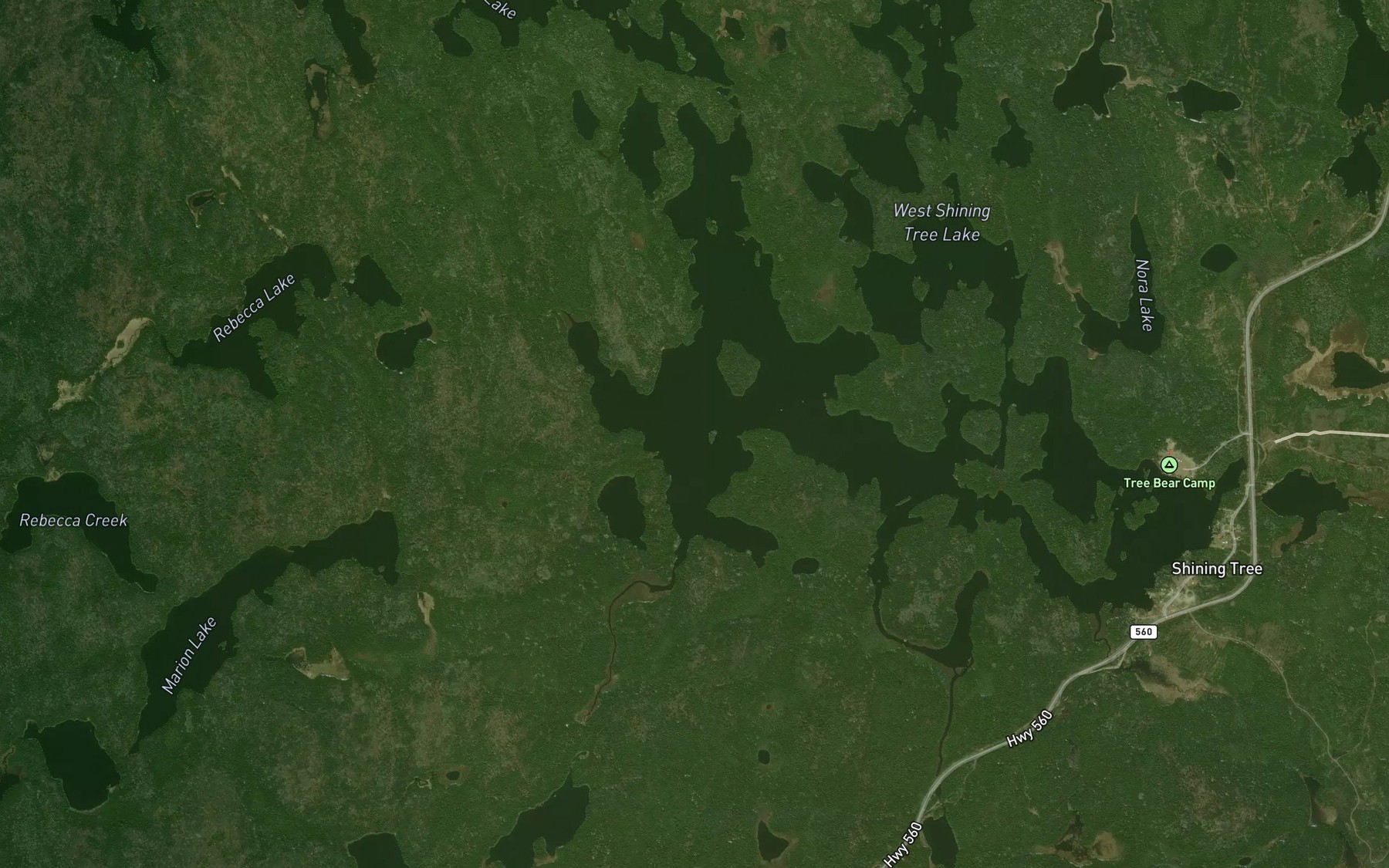 Satellite map of the West Arm