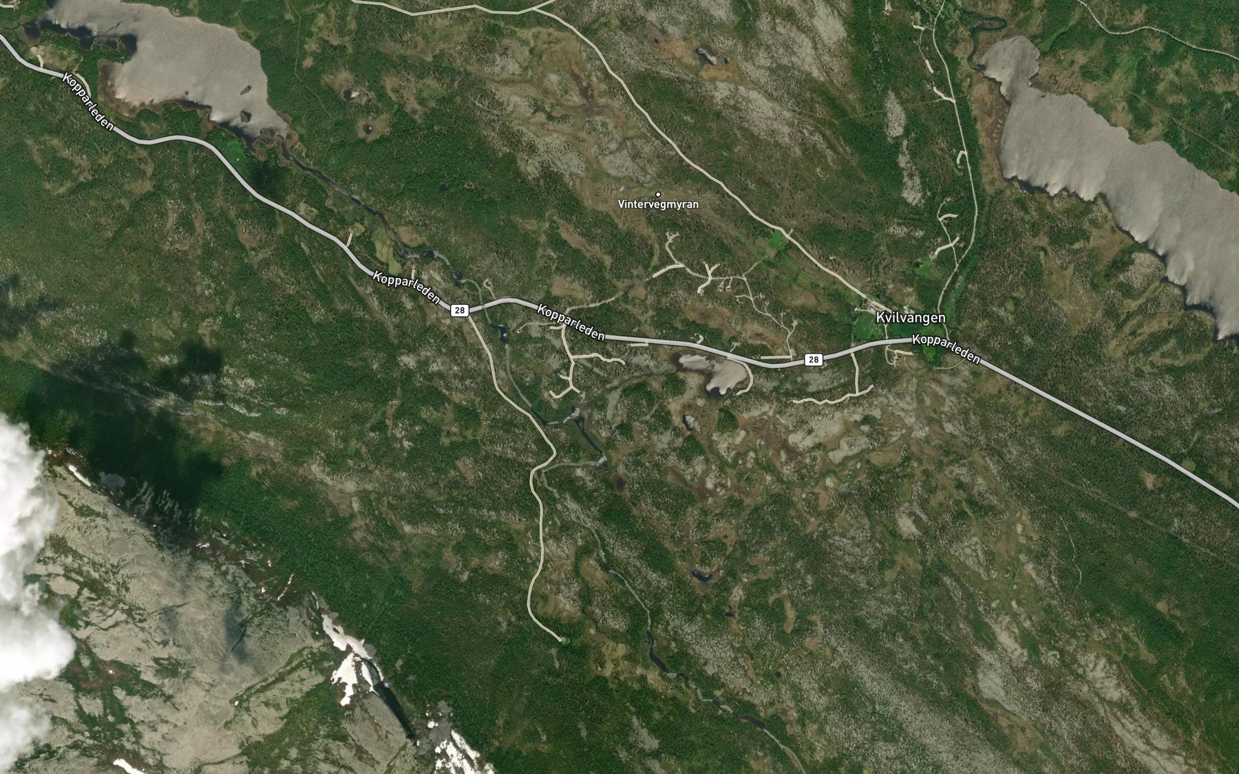 Satellite map of the Gjeddtjonnbekken
