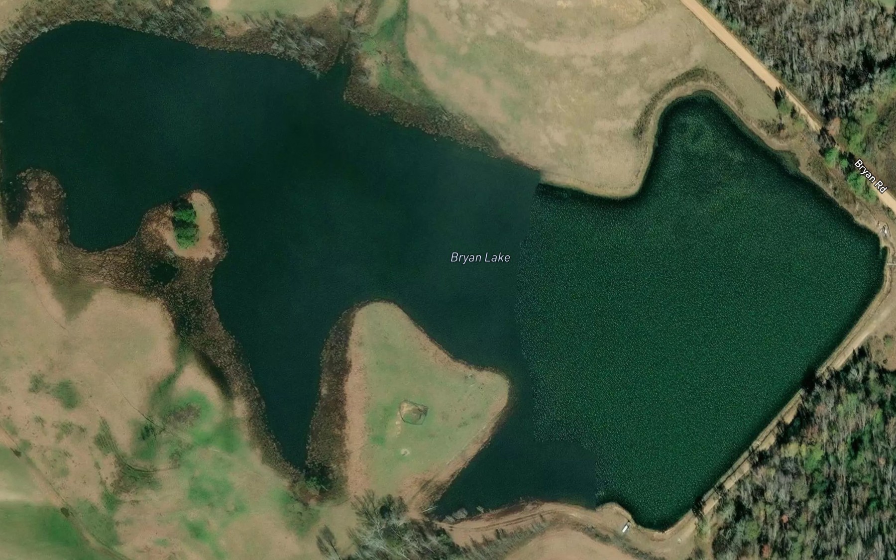 Satellite map of the Bryan Lake