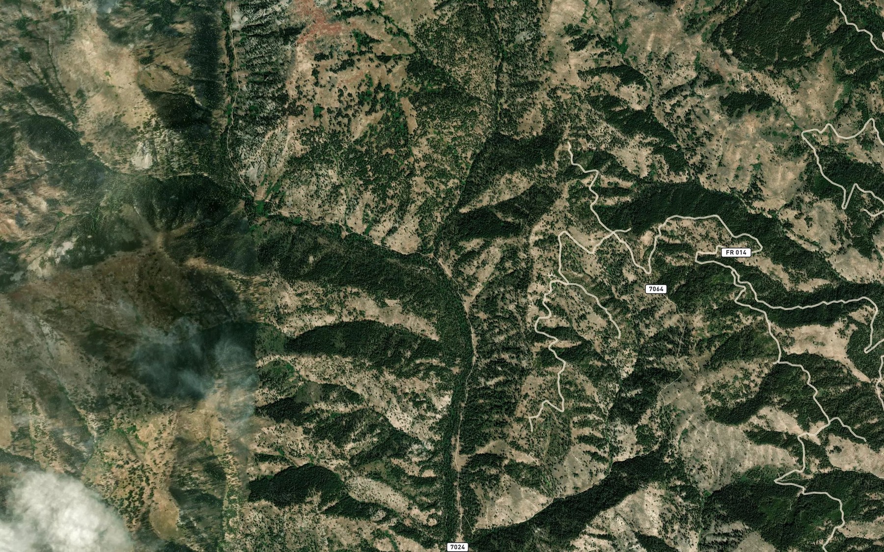 Satellite map of the West Fork Skeleton Creek