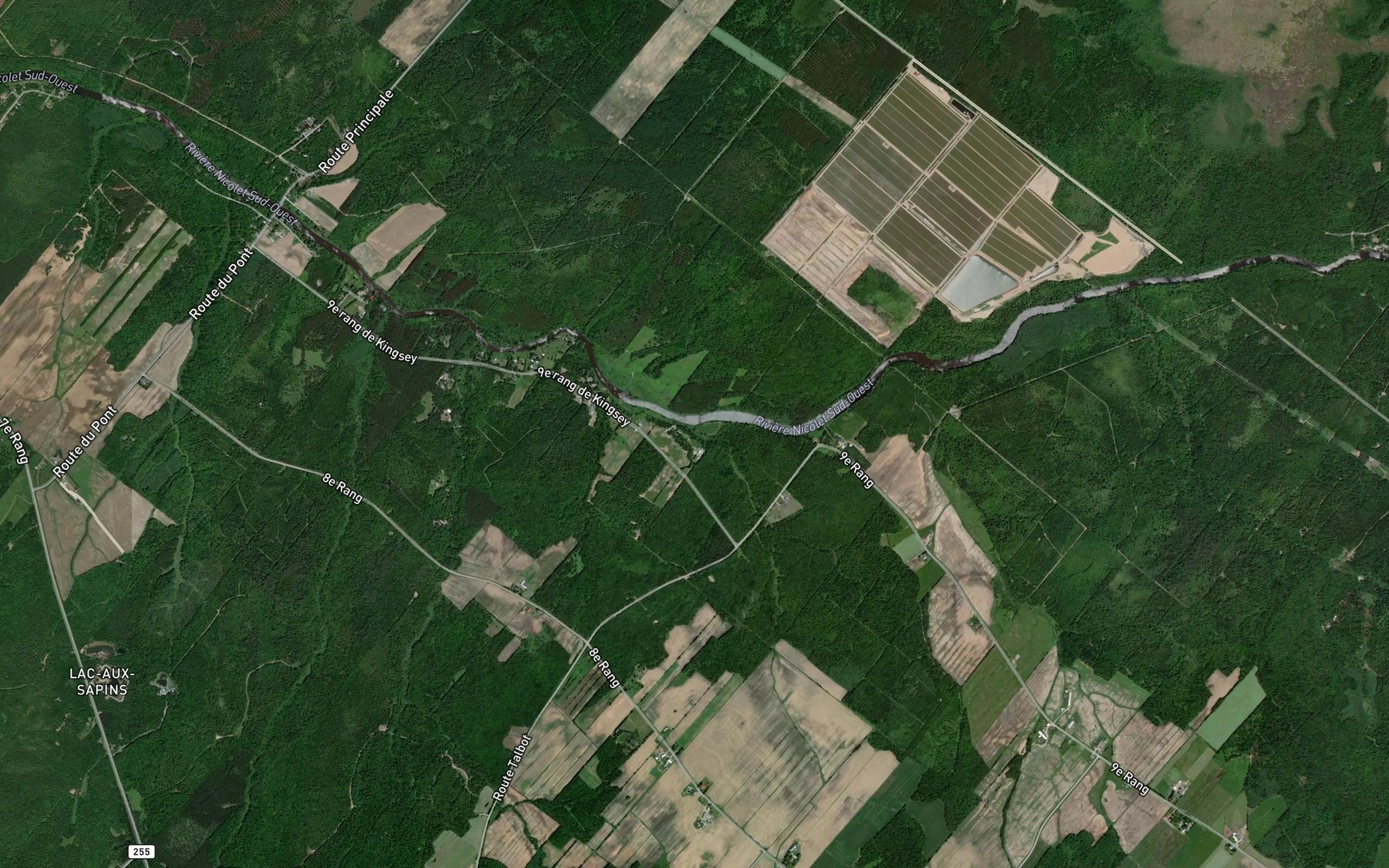 Satellite map of the Ruisseau Lebel