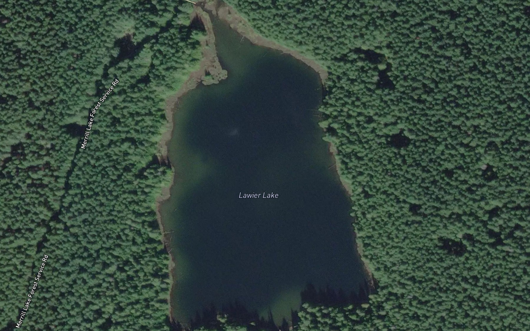 Satellite map of the Lawier Lake