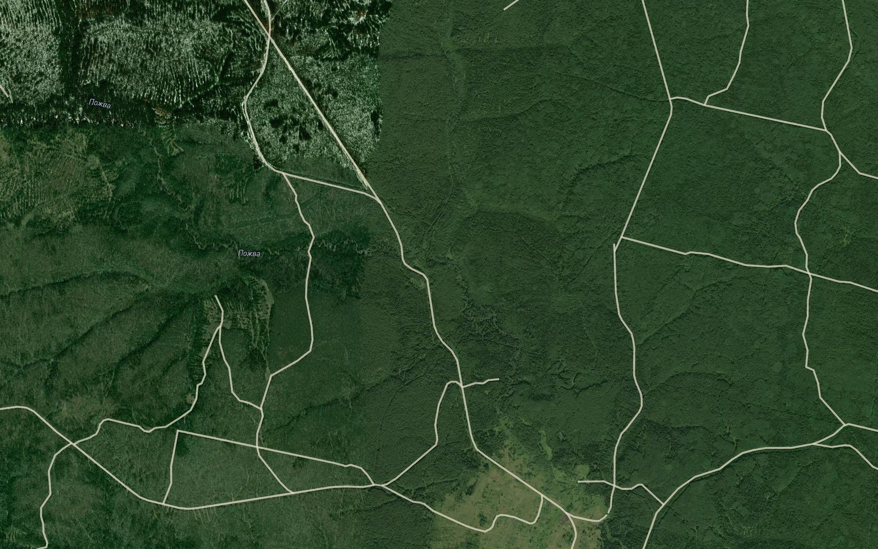 Satellite map of the Severnaya Pozhva