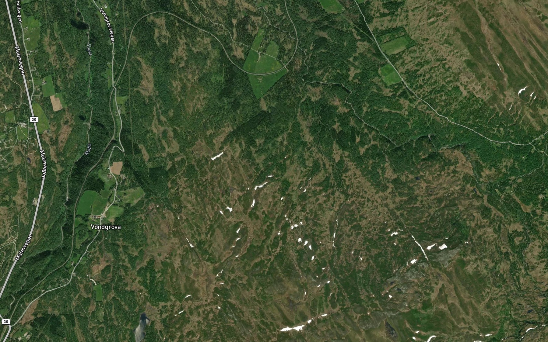 Satellite map of the Asvollbekken