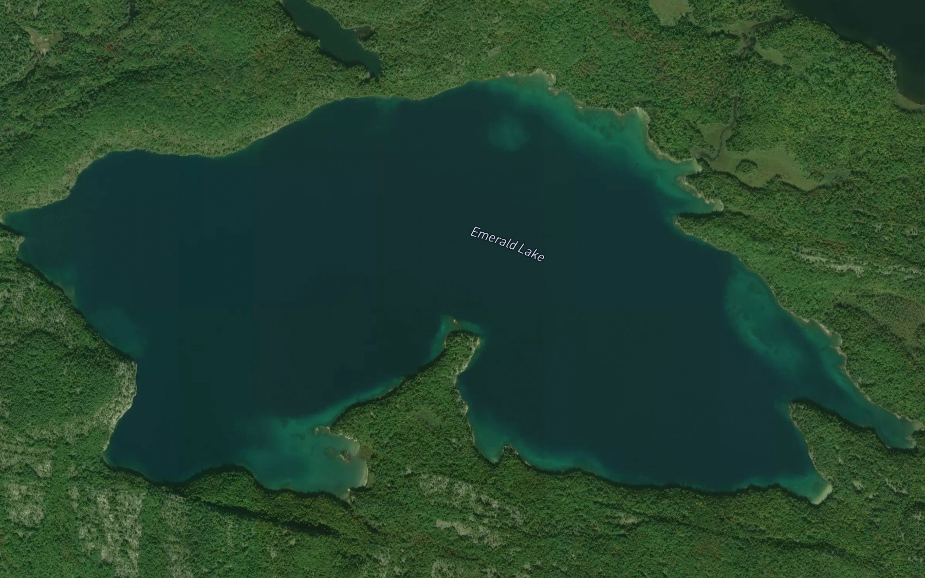 Satellite map of the Emerald Lake