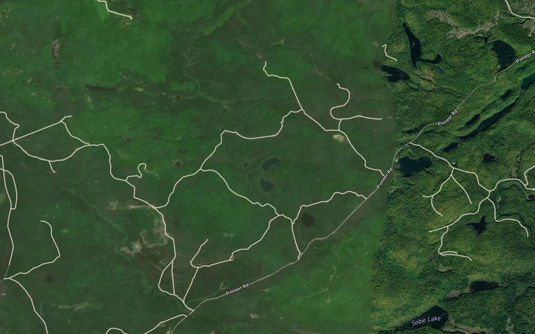 Satellite map of the Little Twin Lakes