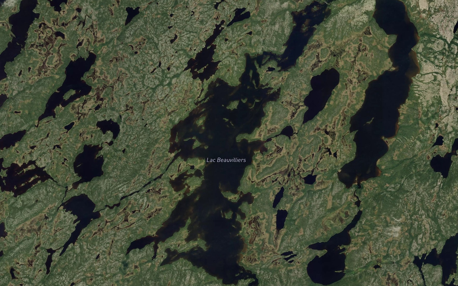Satellite map of the Lac Beauvilliers