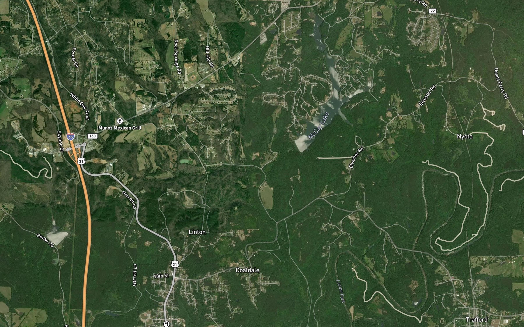 Satellite map of the Double Branch