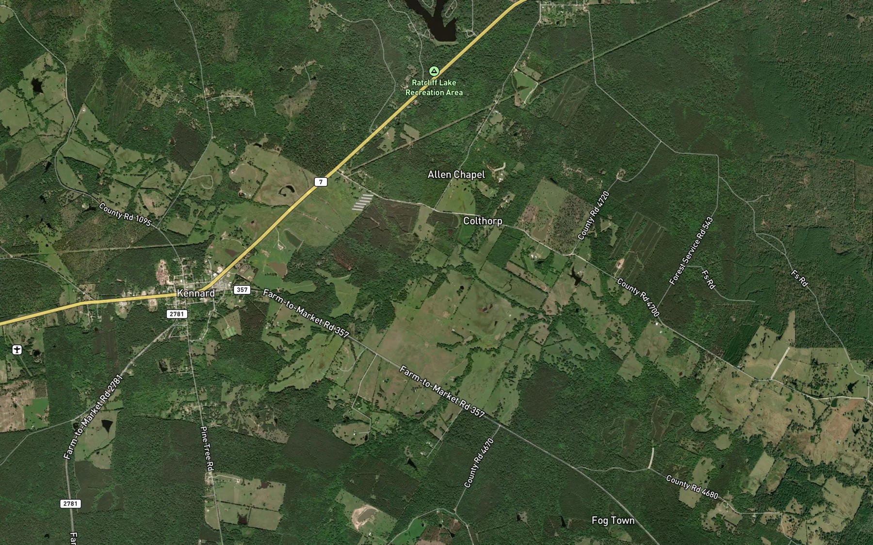 Satellite map of the Elm Creek