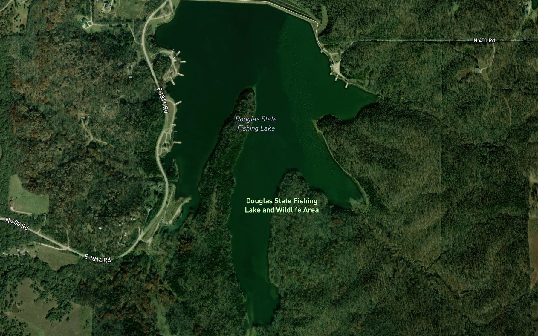Satellite map of the Douglas Lake