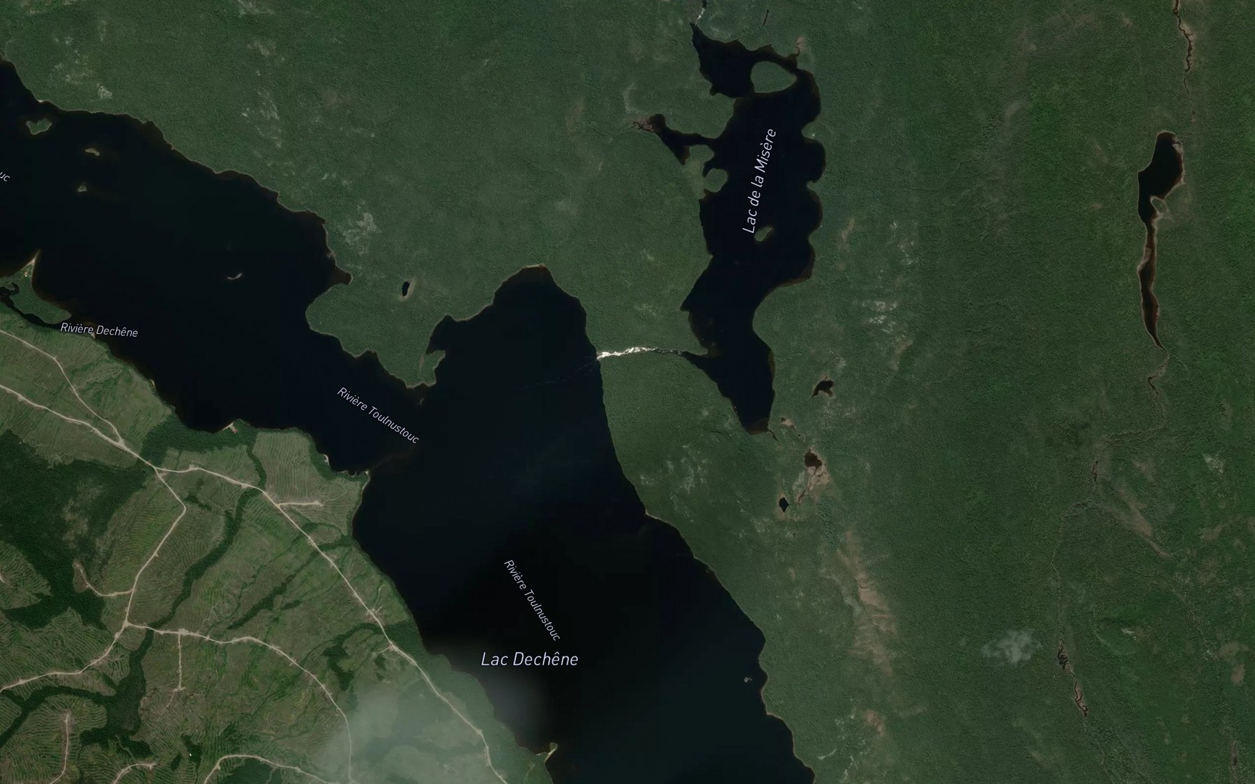 Satellite map of the Riviere Gobeil