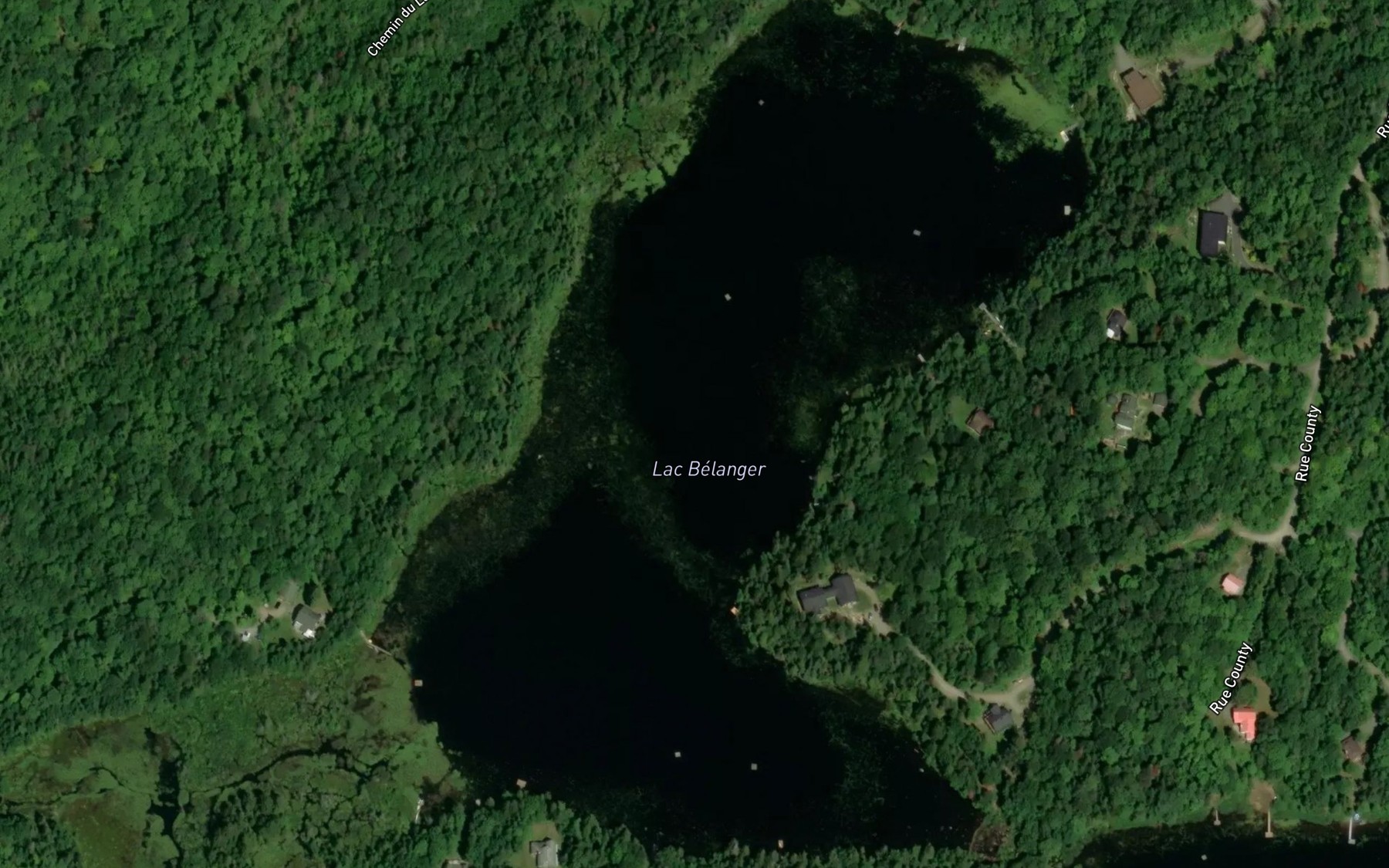 Satellite map of the Lac Belanger