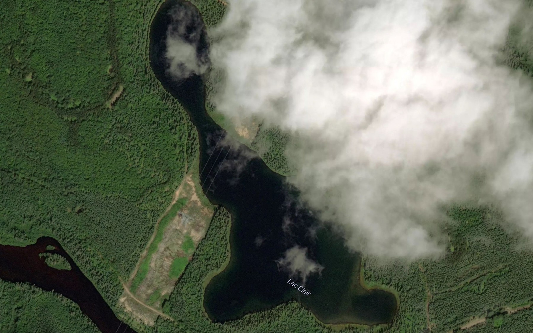 Satellite map of the Lac Clair