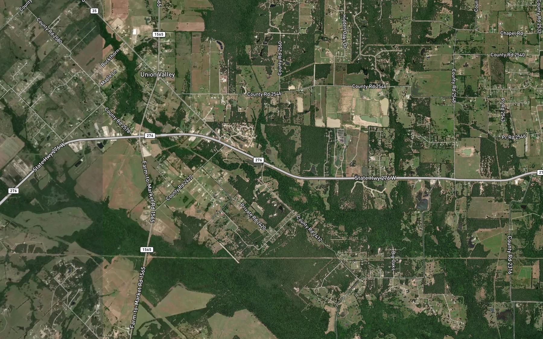 Satellite map of the Hurst Creek