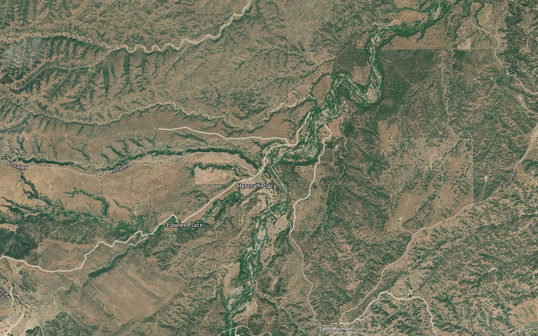 Satellite map of the Cold Fork