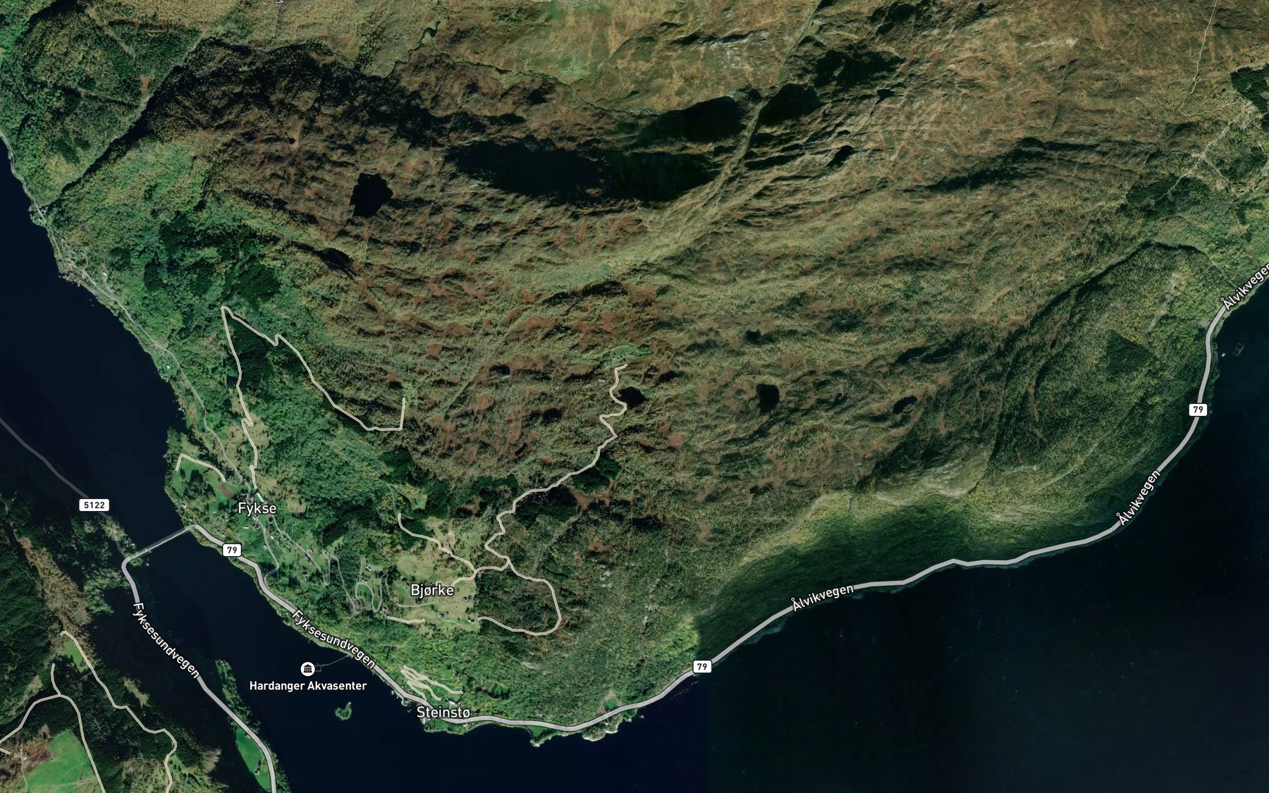 Satellite map of the Nyasettjorni