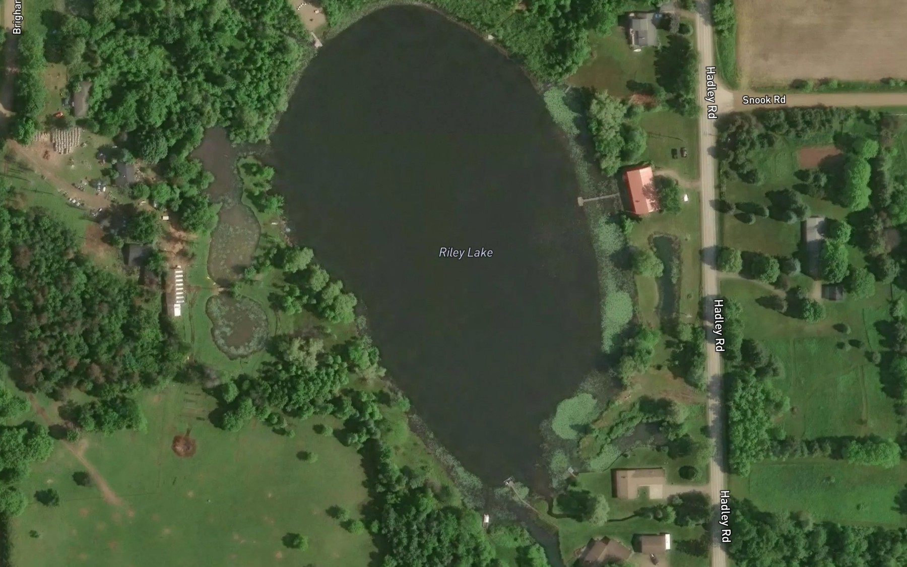 Satellite map of the Riley Lake