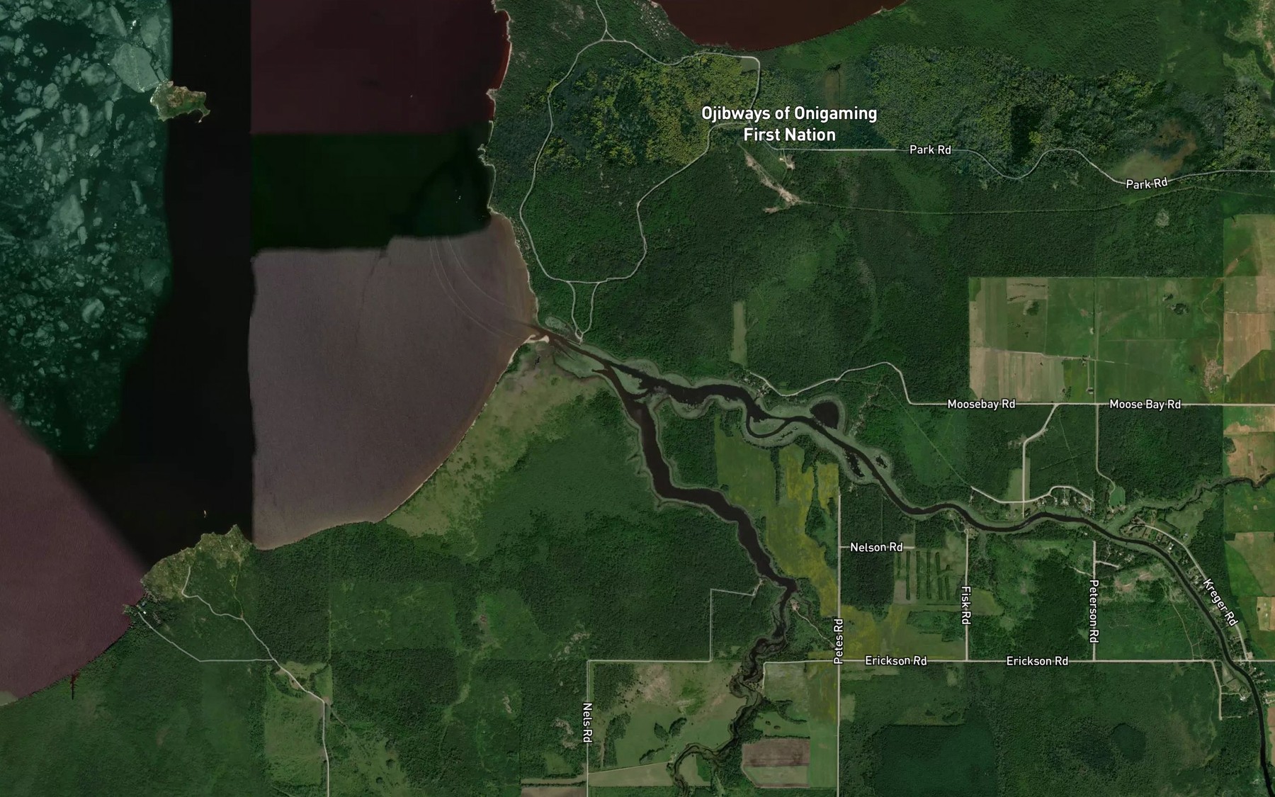 Satellite map of the Little Grassy River West Branch