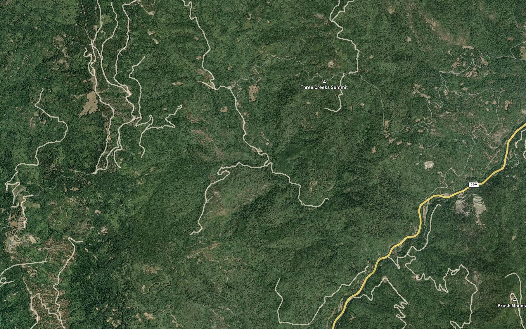 Satellite map of the Summit Creek