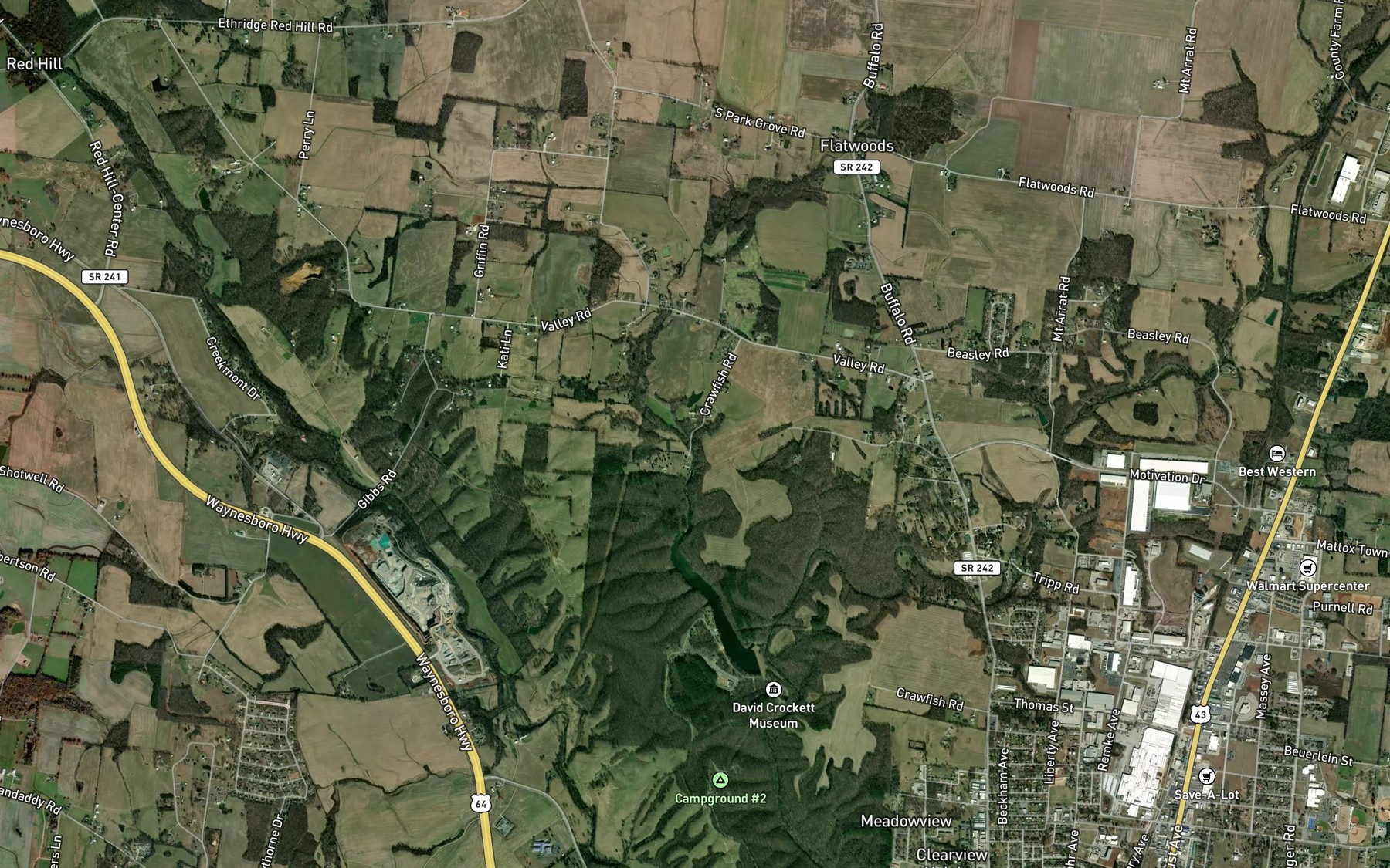 Satellite map of the Fleming Spring