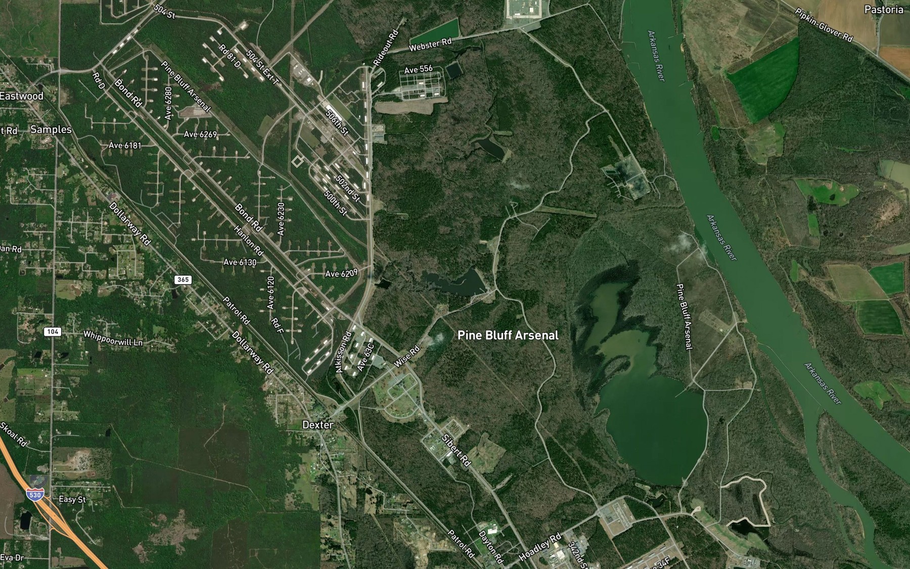 Satellite map of the Tulley Lake