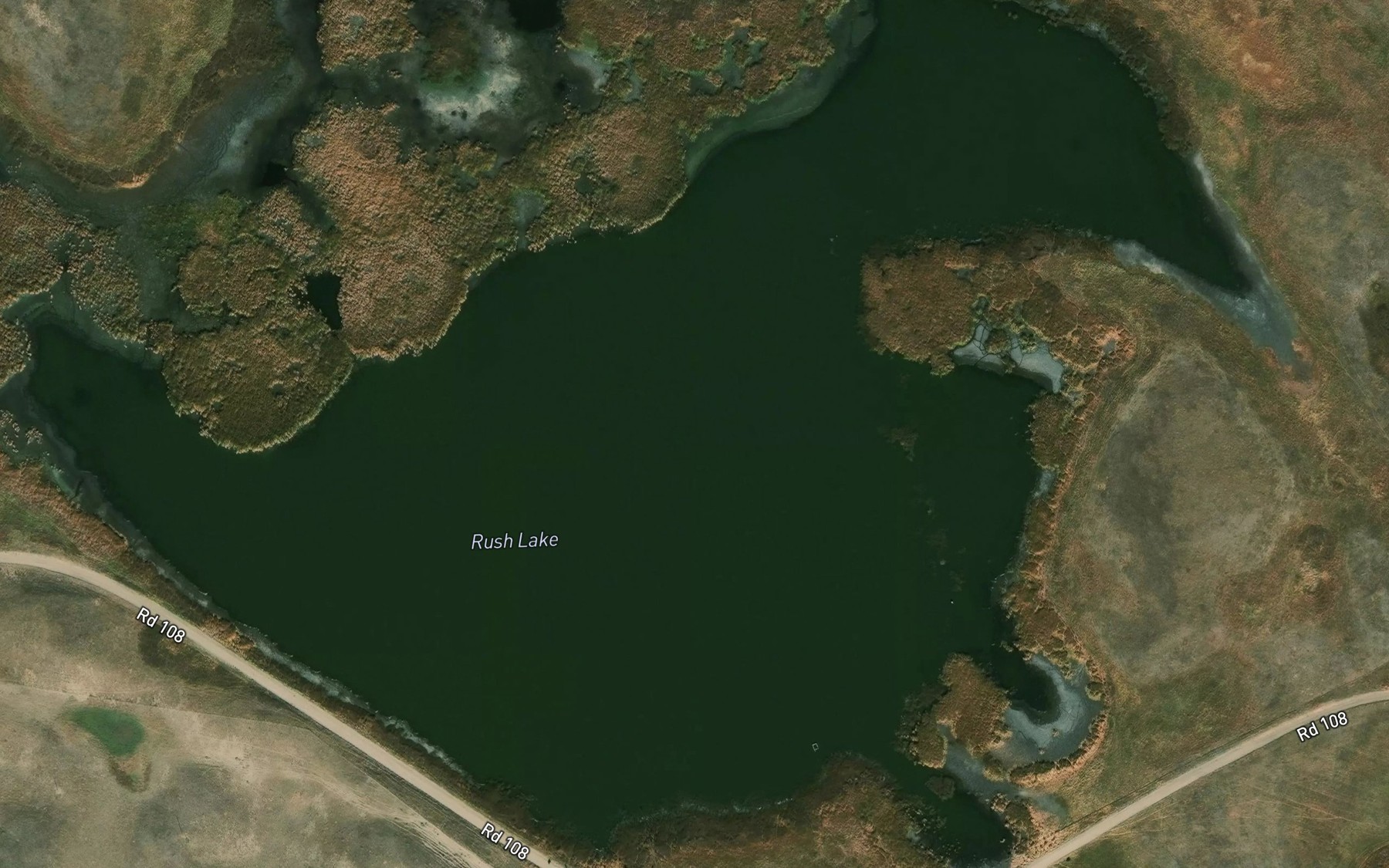 Satellite map of the Rush Lake