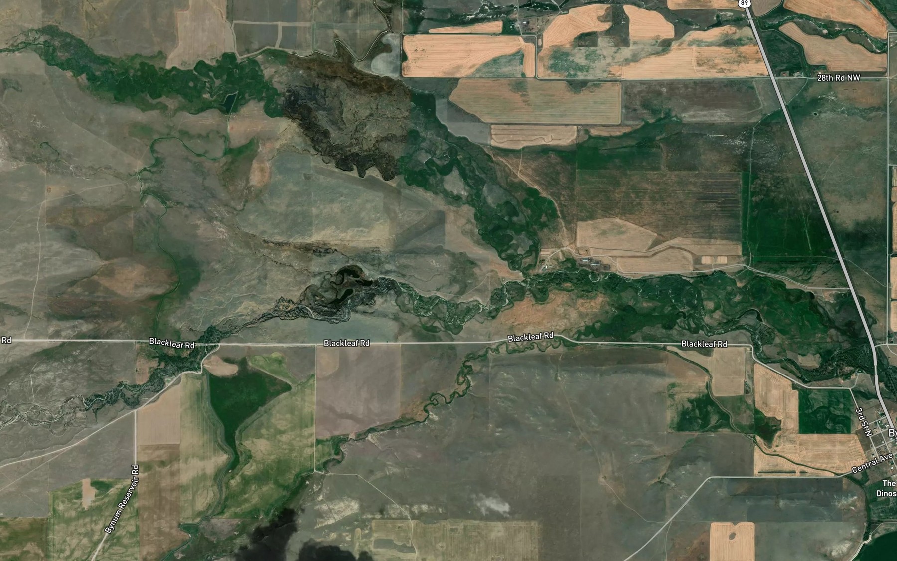 Satellite map of the North Fork Muddy Creek