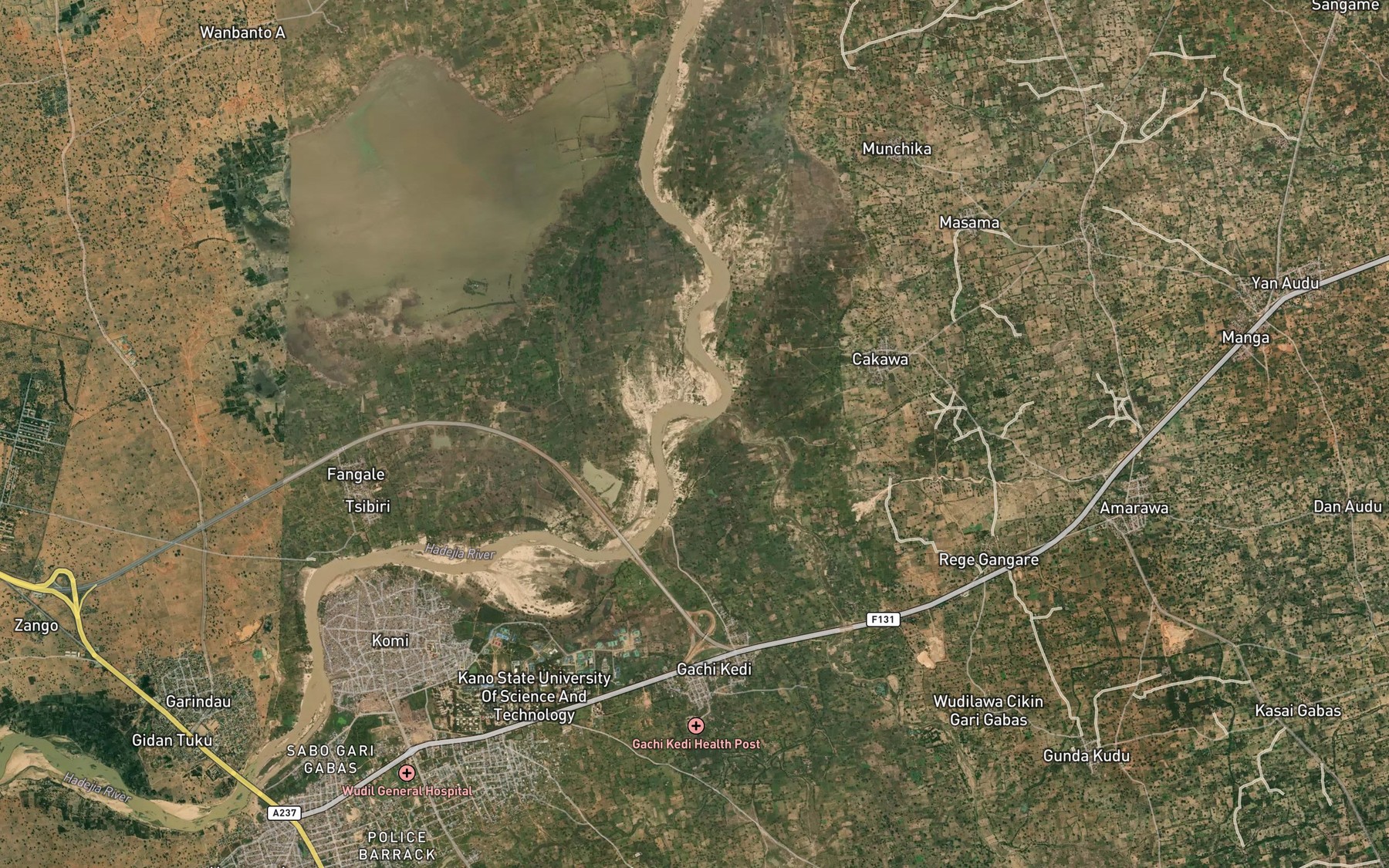 Satellite map of the River Chalawa