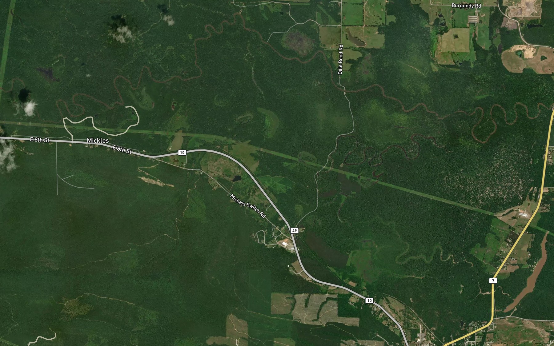 Satellite map of the Cane Island Slough