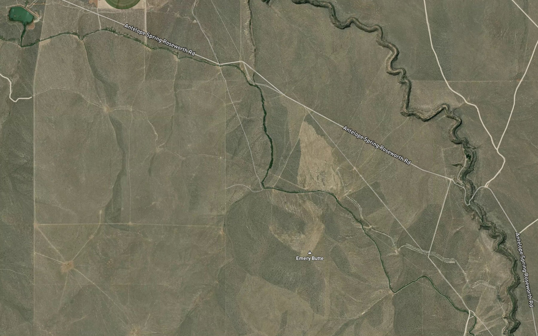 Satellite map of the Cedar Mesa Canal