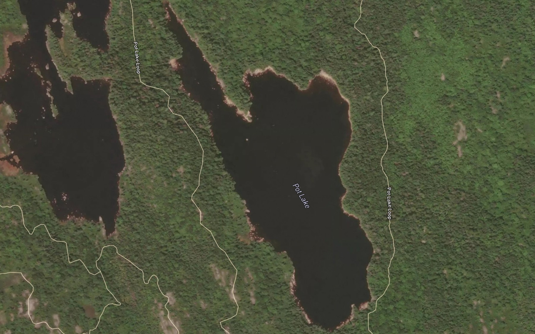 Satellite map of the Pot Lake