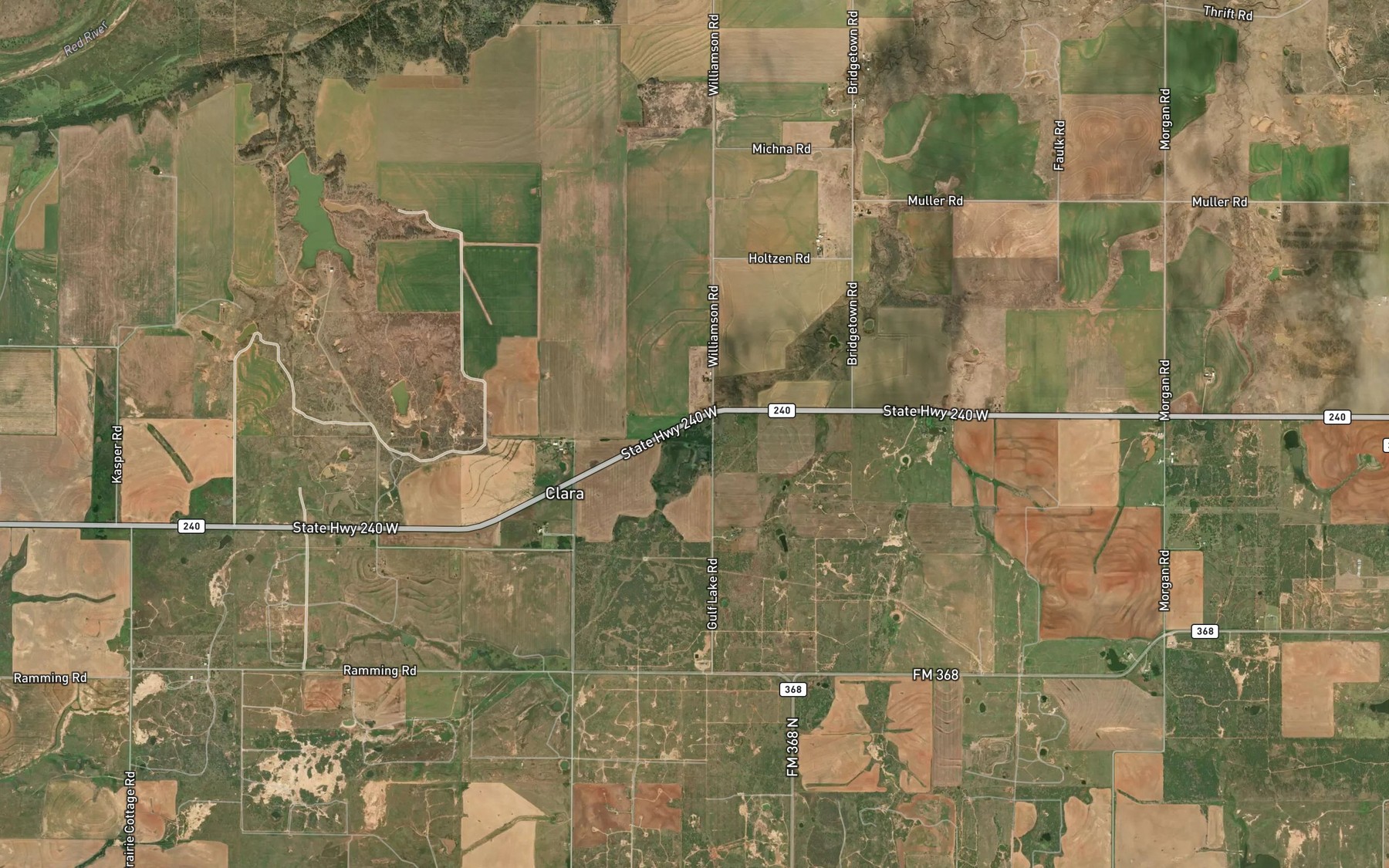 Satellite map of the Dickinson Lake