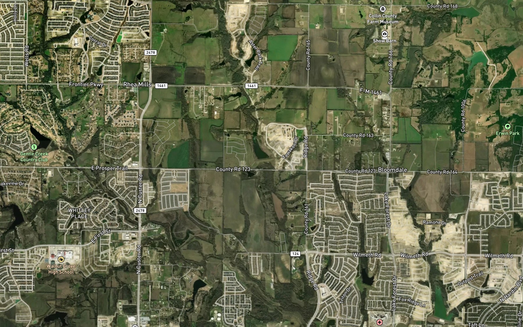 Satellite map of the Soil Conservation Service Site 2a Reservoir