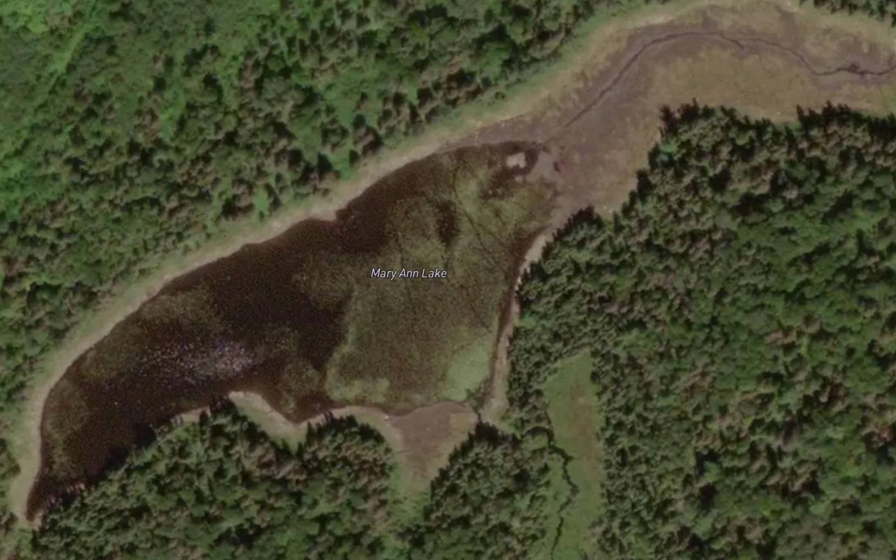 Satellite map of the Mary Ann Lake