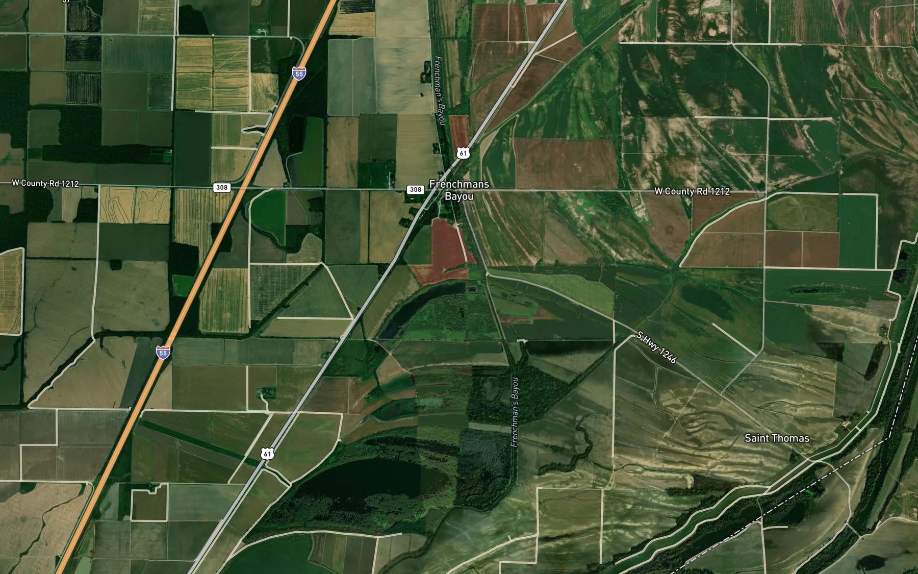 Satellite map of the Swan Lake