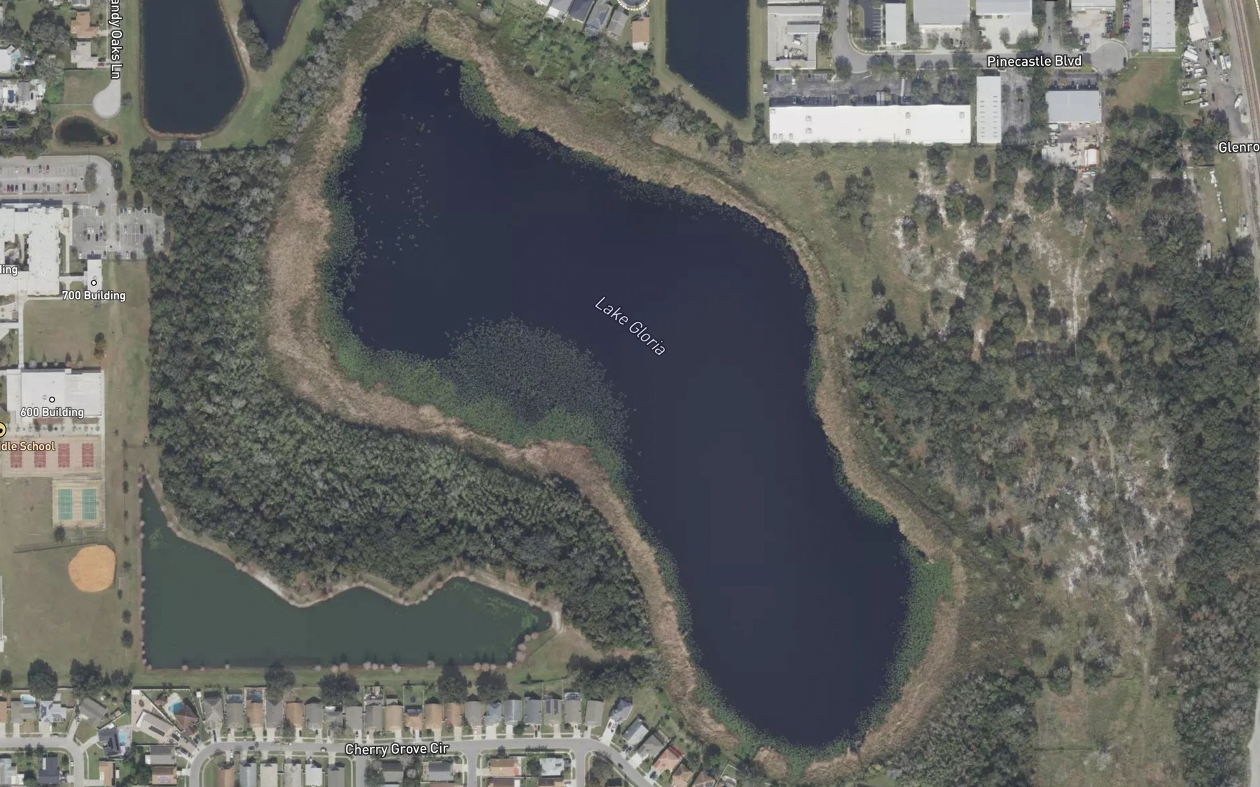 Satellite map of the Bay Lake