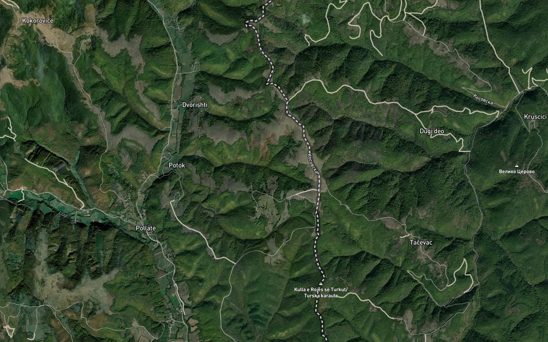 Satellite map of the Potok