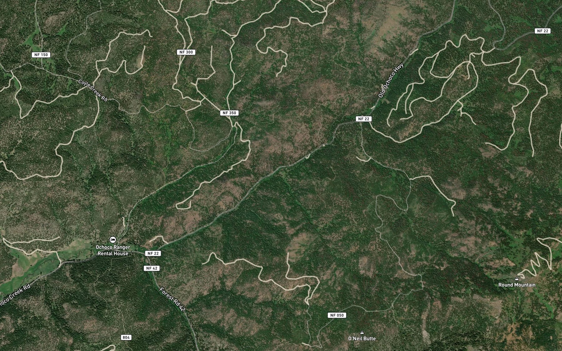 Satellite map of the Fisher Creek