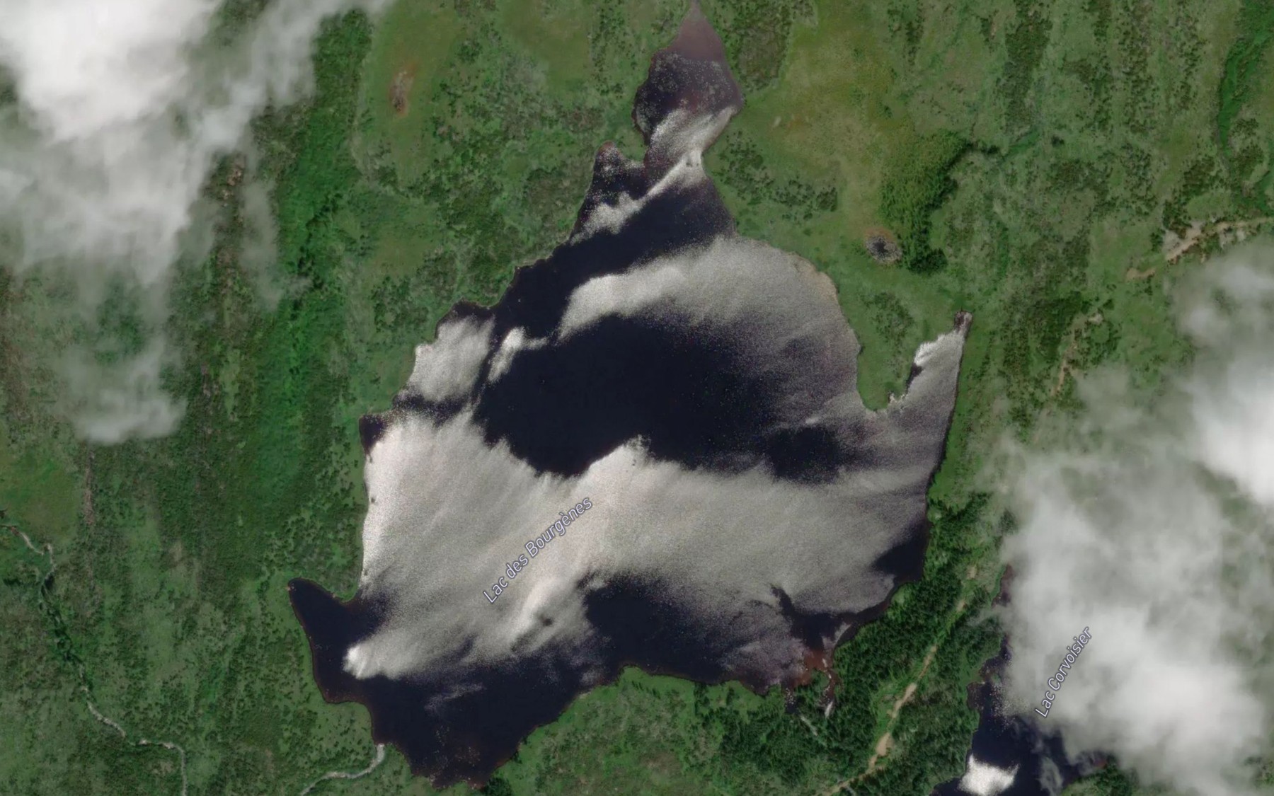 Satellite map of the Lac des Bourgenes