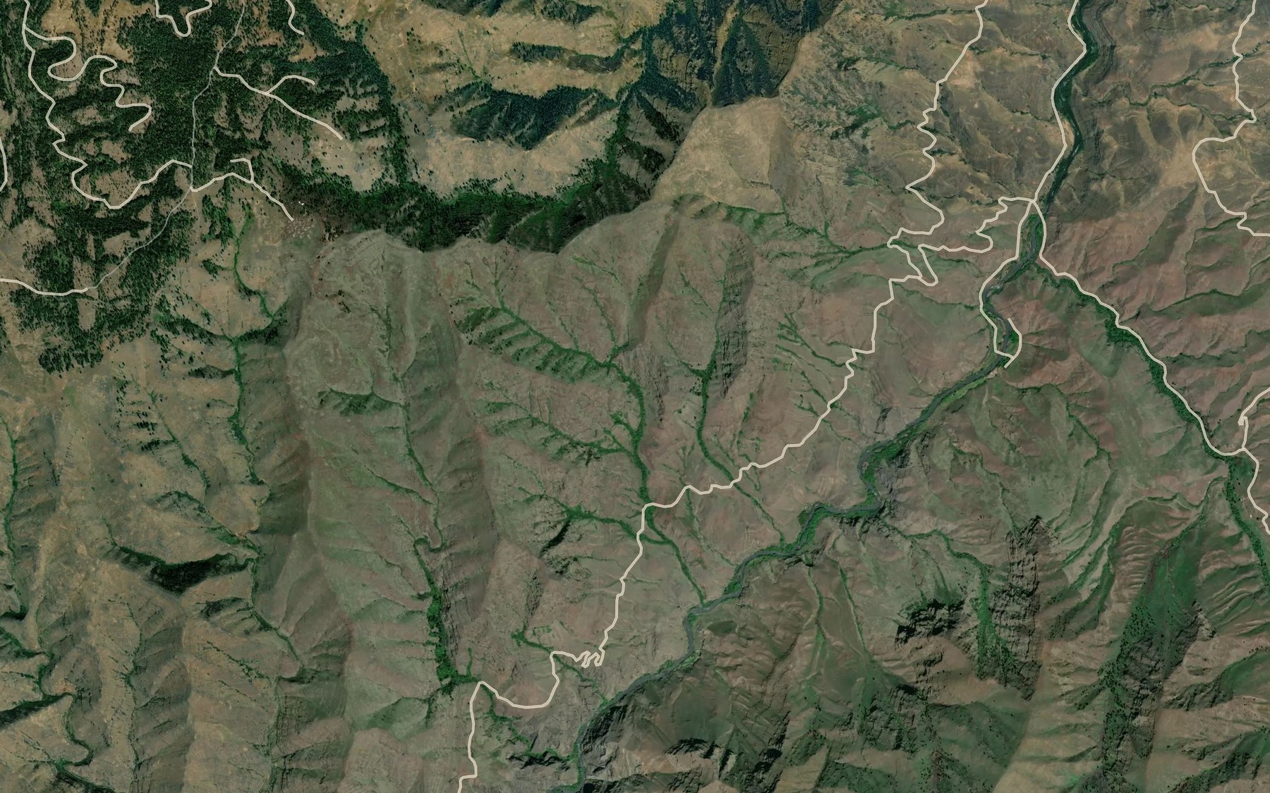 Satellite map of the Packsaddle Spring