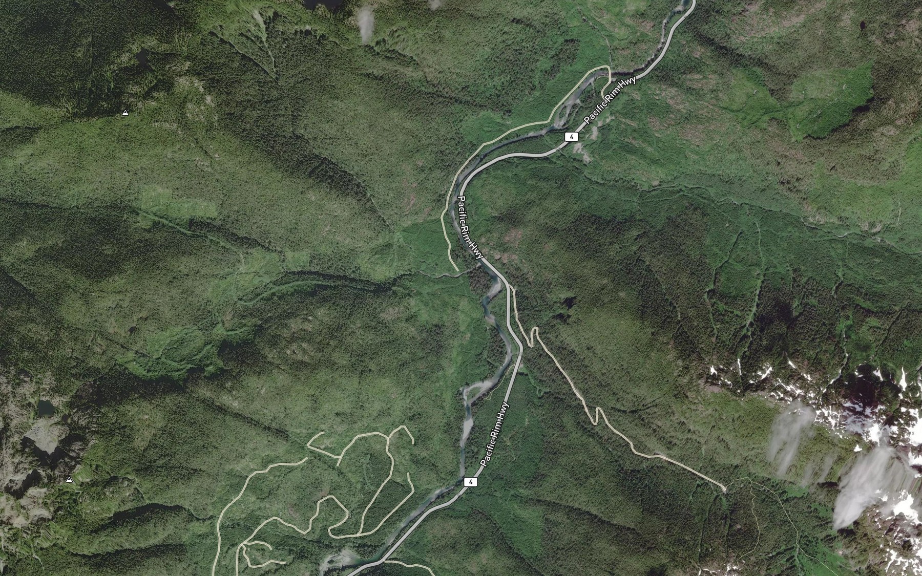 Satellite map of the Canoe Creek