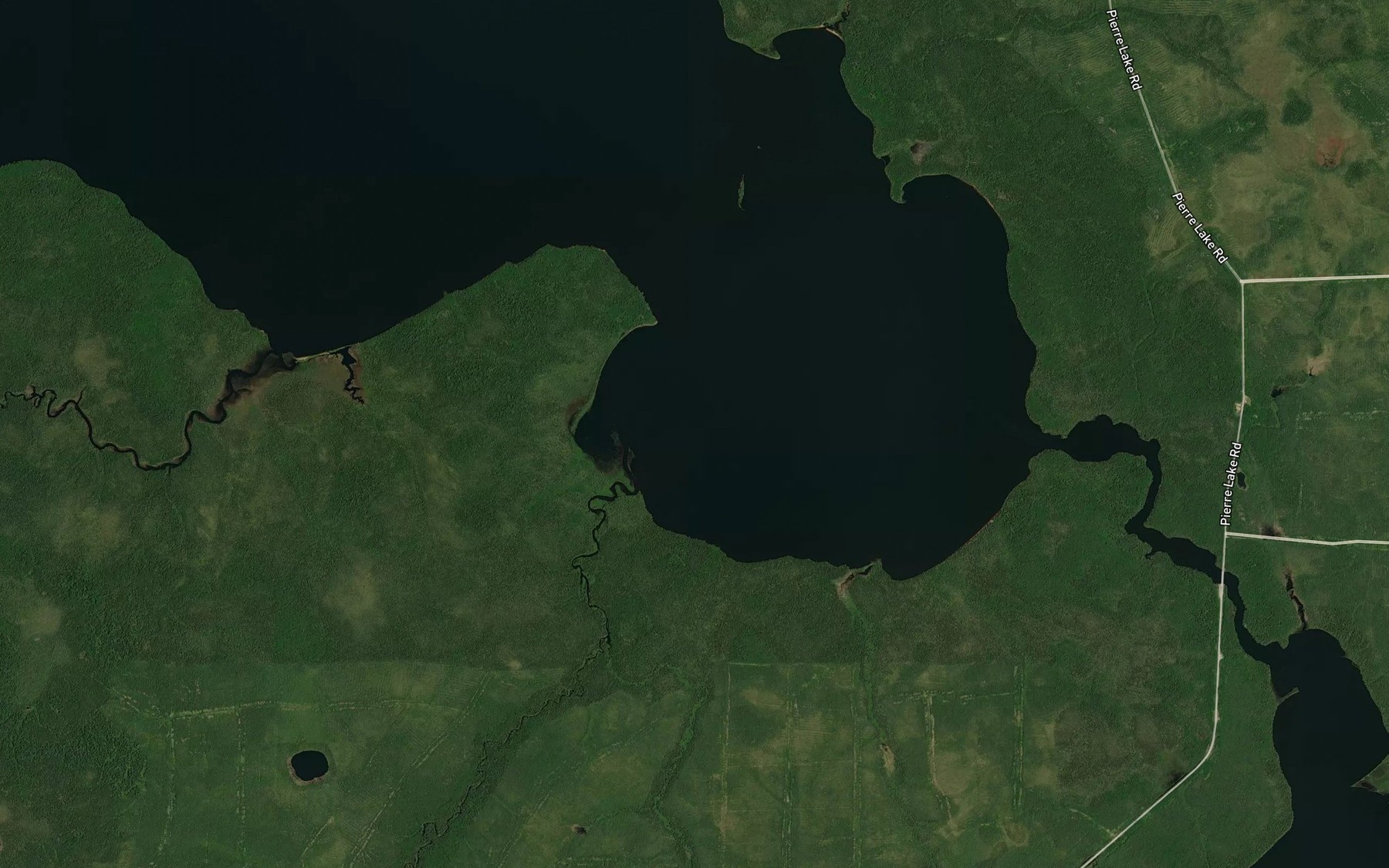 Satellite map of the Potter River