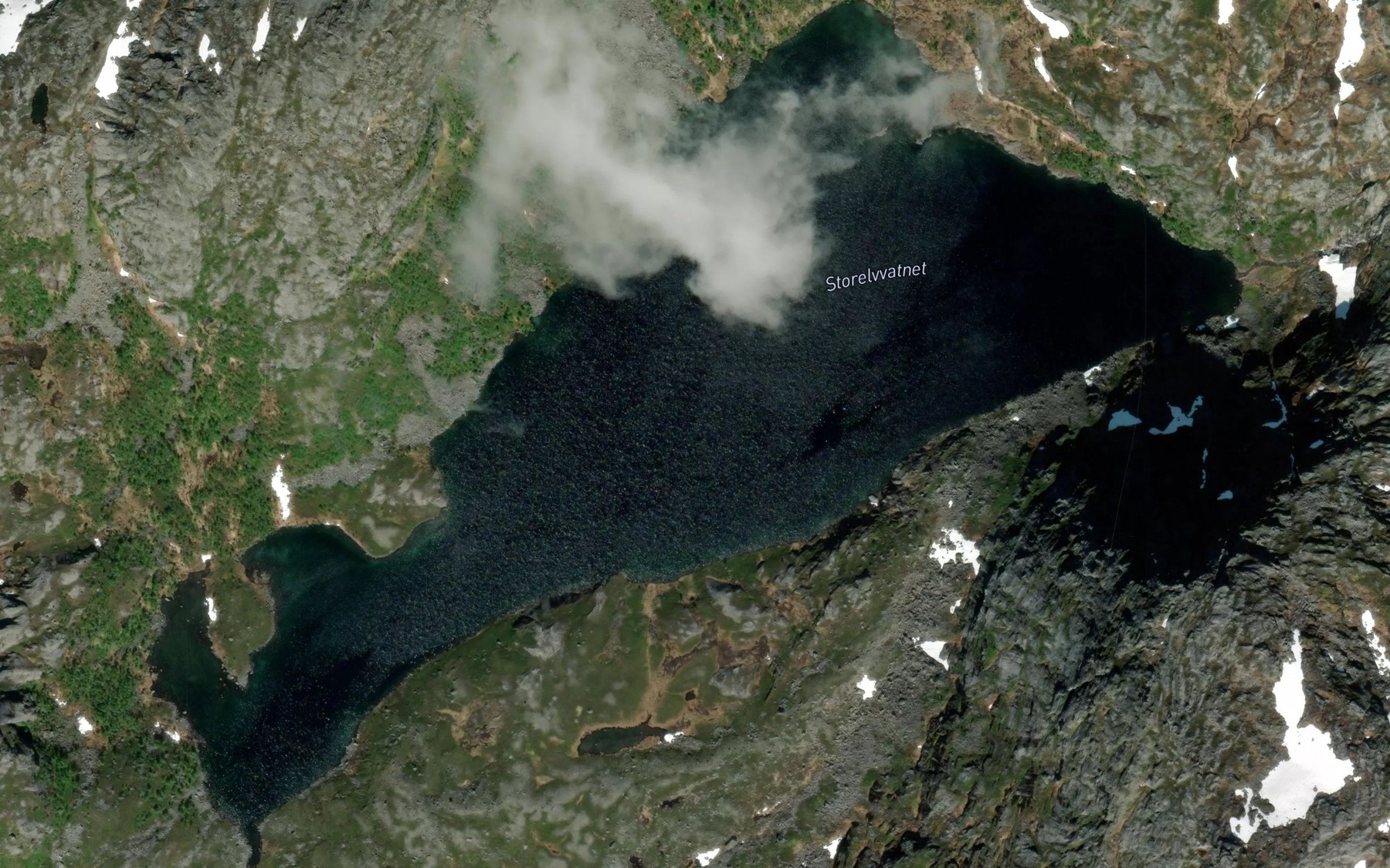 Satellite map of the Storelvvatnet
