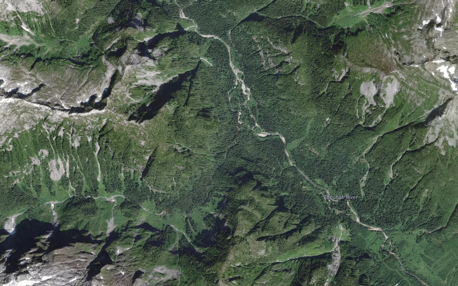 Satellite map of the Tanockteuch Creek