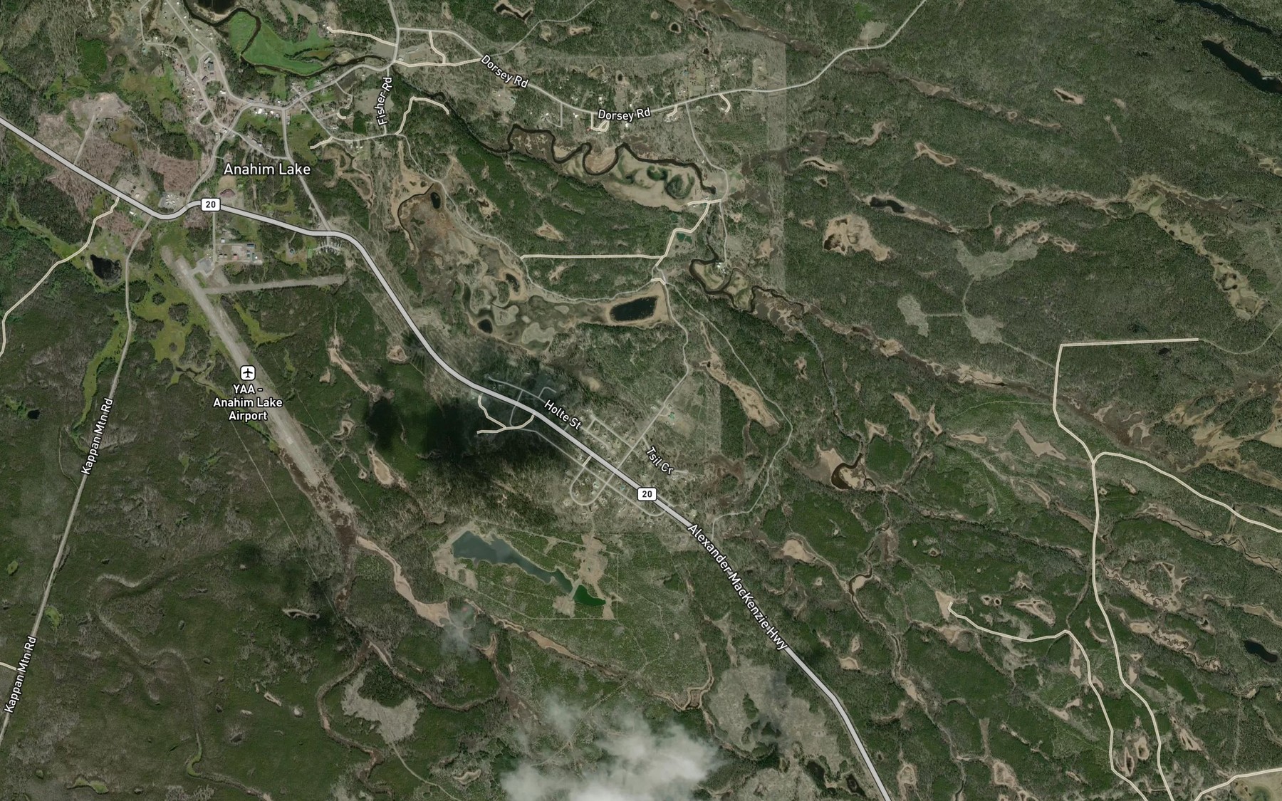 Satellite map of the Dagg Creek