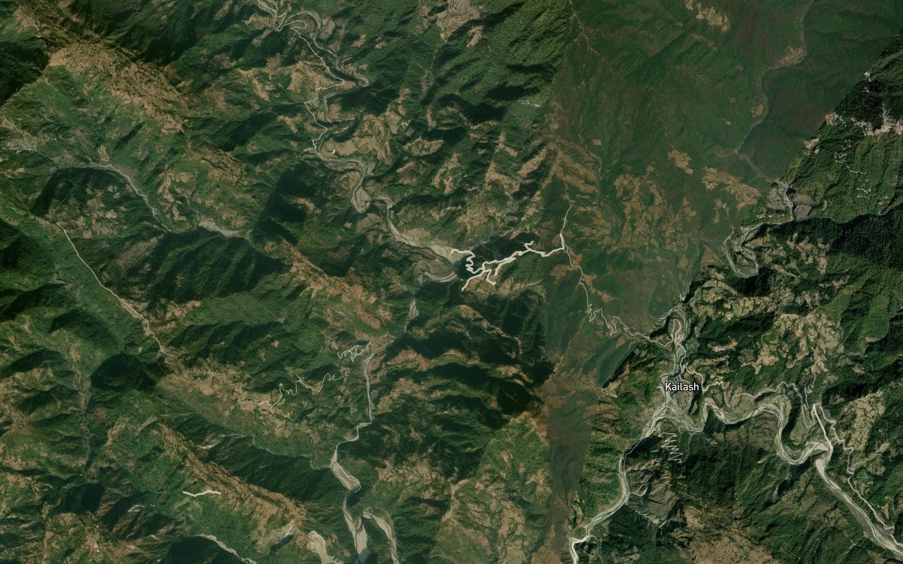 Satellite map of the Bilaune Khola
