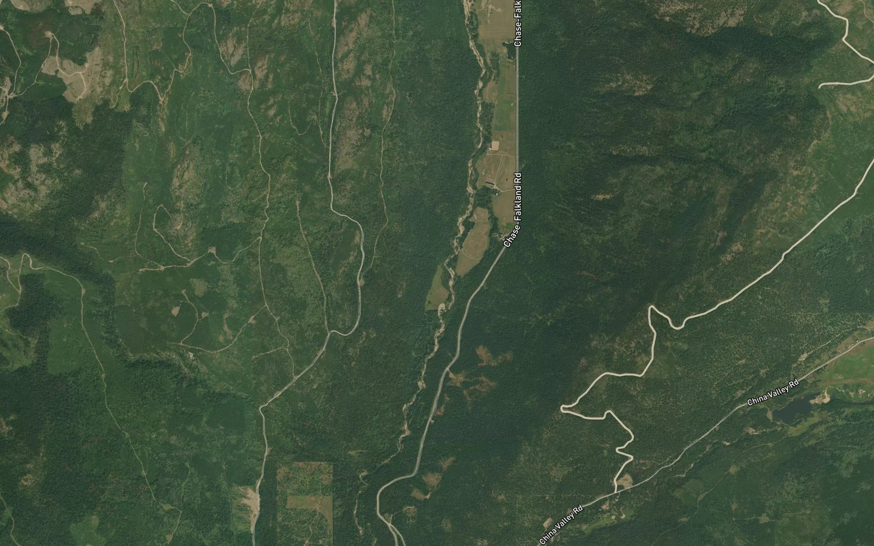 Satellite map of the Boone Creek