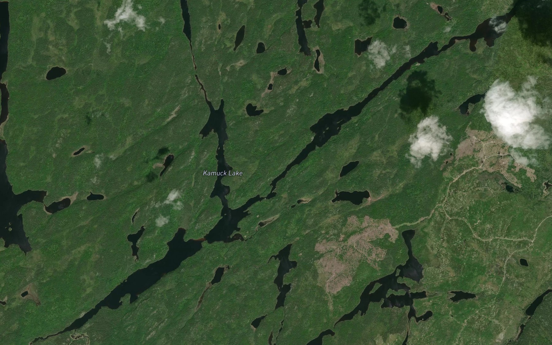 Satellite map of the Kamuck Lake