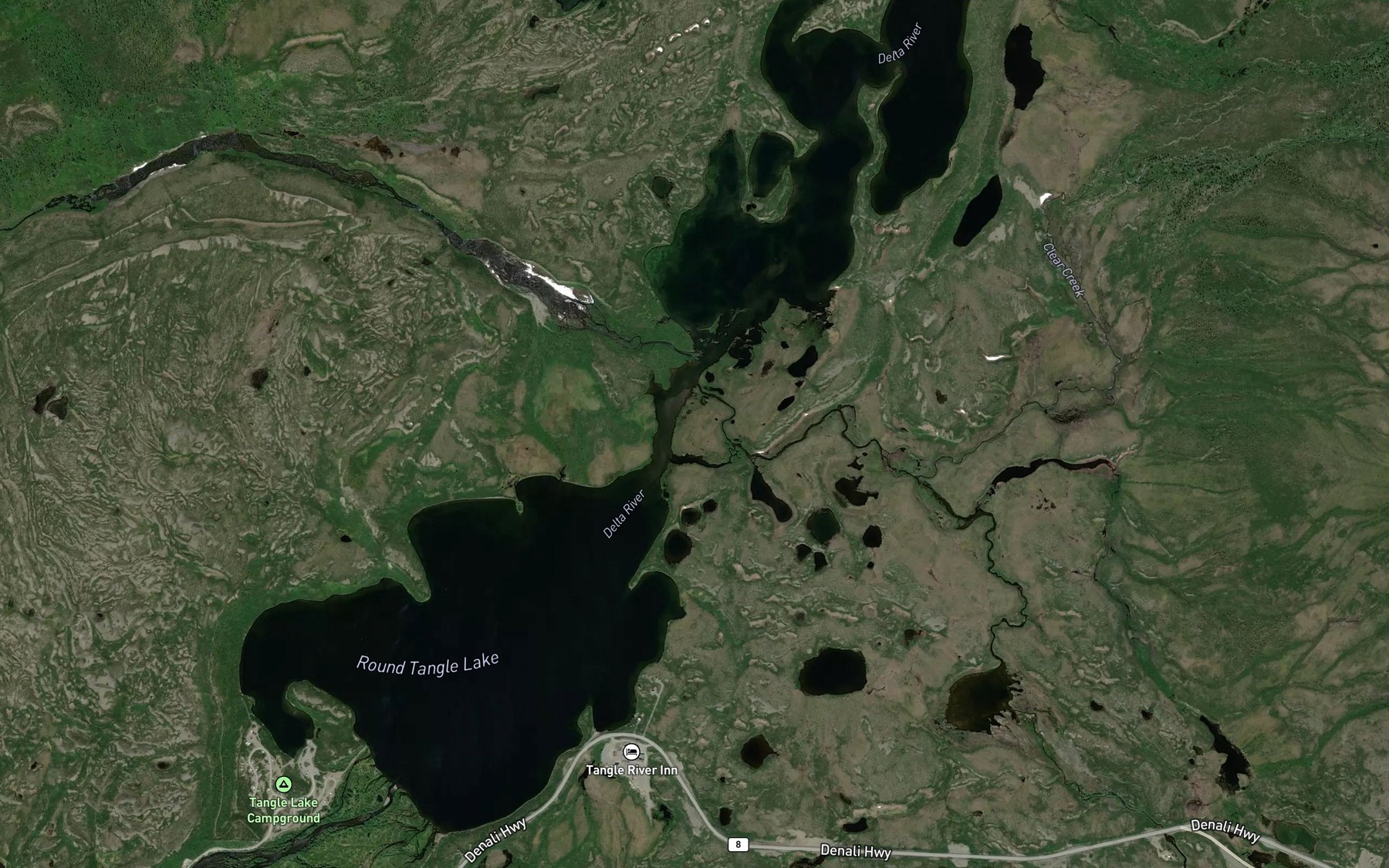 Satellite map of the Clear Creek